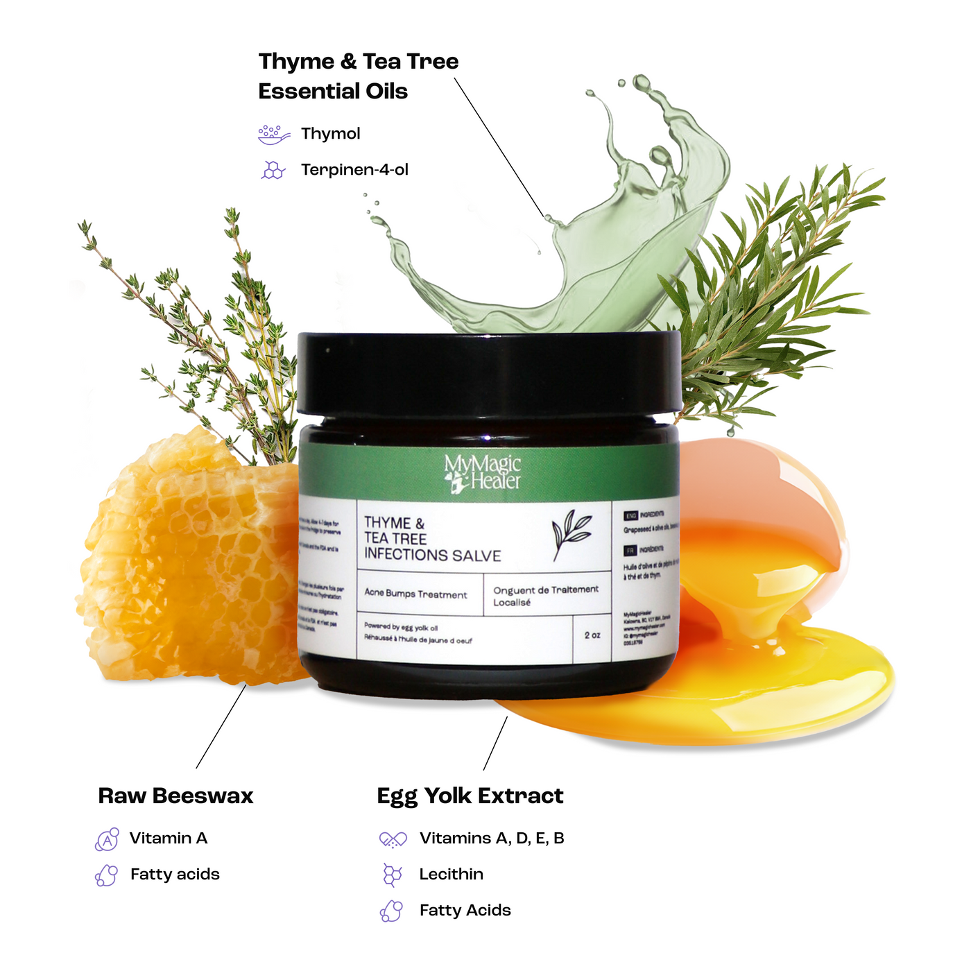 Thyme & Tea Tree Infections Salve | Acne Bumps Treatment